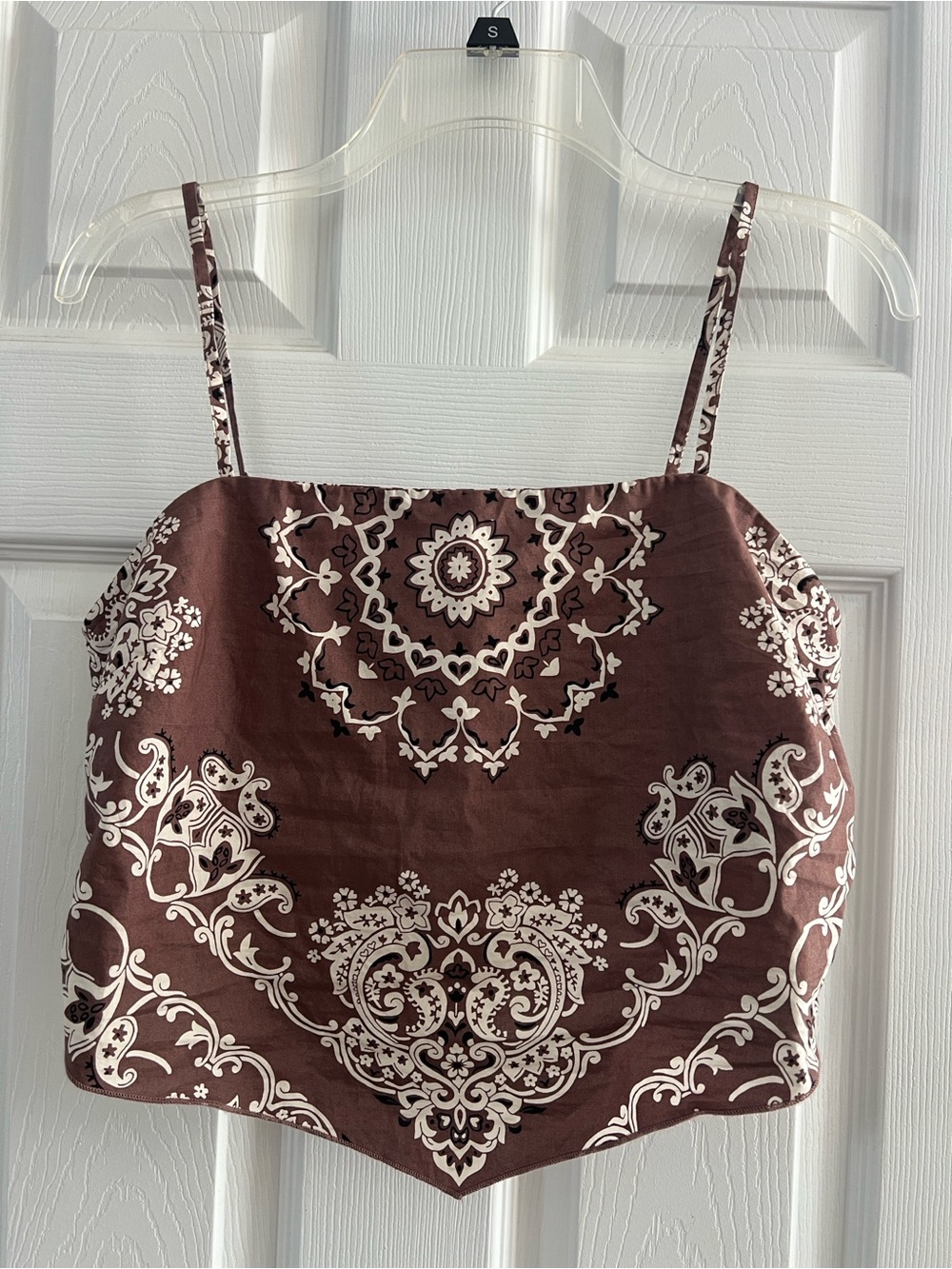 American Eagle Outfitters Brown Paisley Bandana Crop Camisole Size S